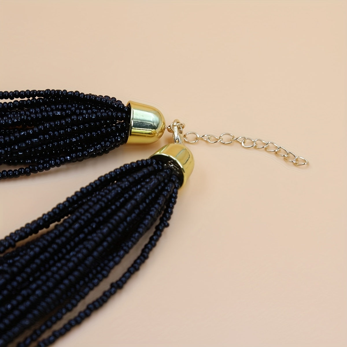 Boho Layer Beaded Necklace Vintage Style Seed Beads Vacation Wear Accessory